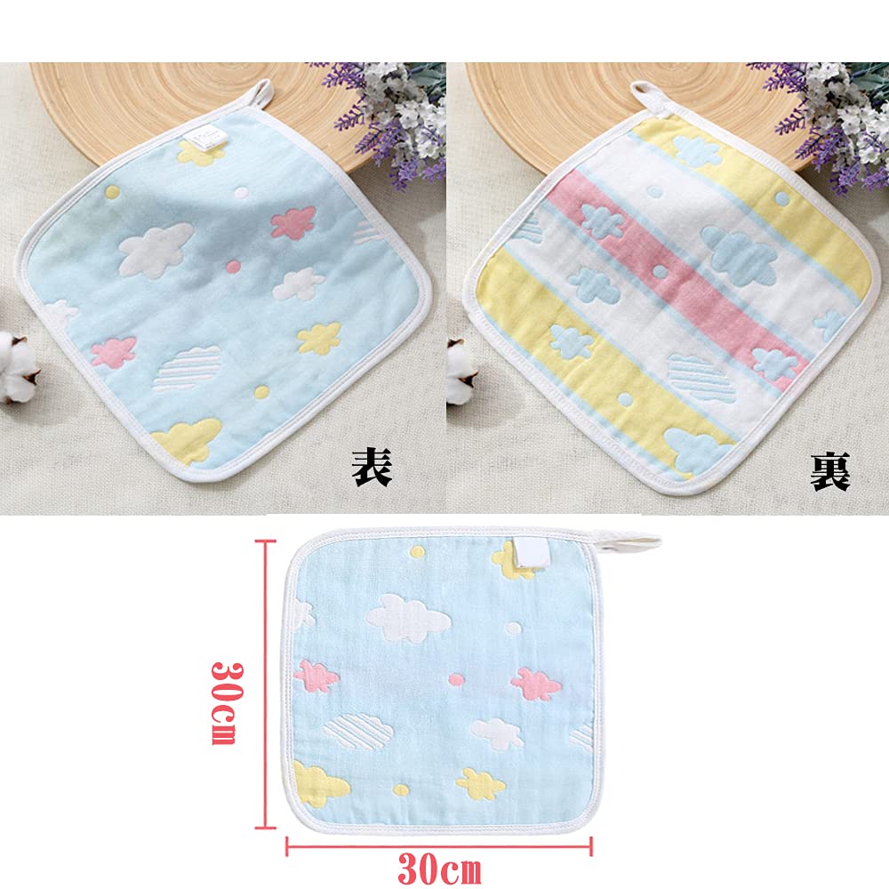 Марля с марлей детская марля для набора [LILY CUPS] 6-слойные петли, платок, полотенце, нагрудник, 100% хлопок, детская, новорожденный, младенец, мальчик, девочка, 3030см