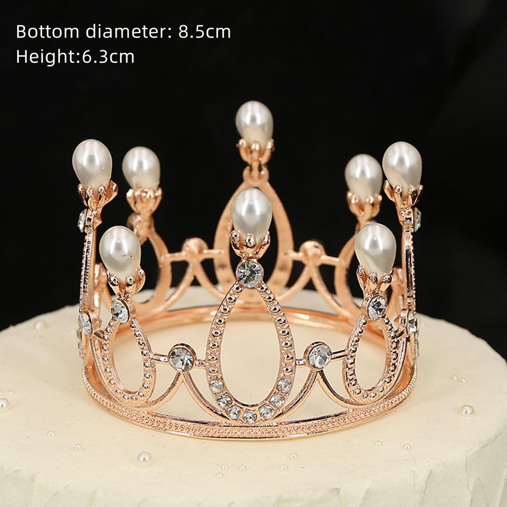 Корона со стразами для выпечки торта, украшение для головы, детские аксессуары для волос, принцесса, свадьба, день рождения, вечеринка, принадлежности, новый