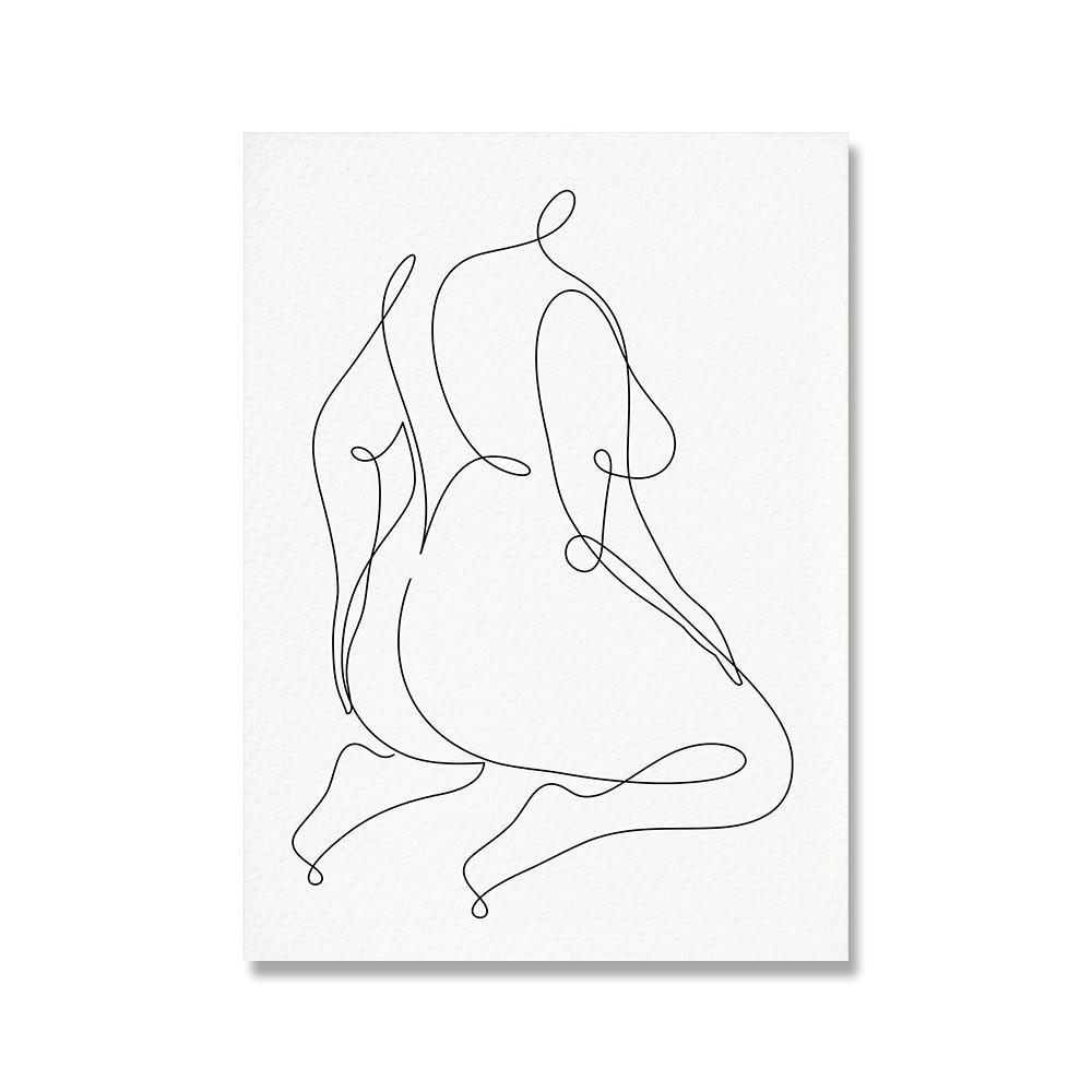Naked Female Body Positive Art Curvy Drawing Posters  Minimalist Wall Art Canvas Print Painting Nude Woman Decorative Pictures