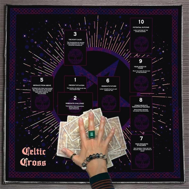 Чтение карт Звездный узор Таро Скатерть для карт Алтари Ткань для алтаря Гадания Скатерть для карт Гобелен