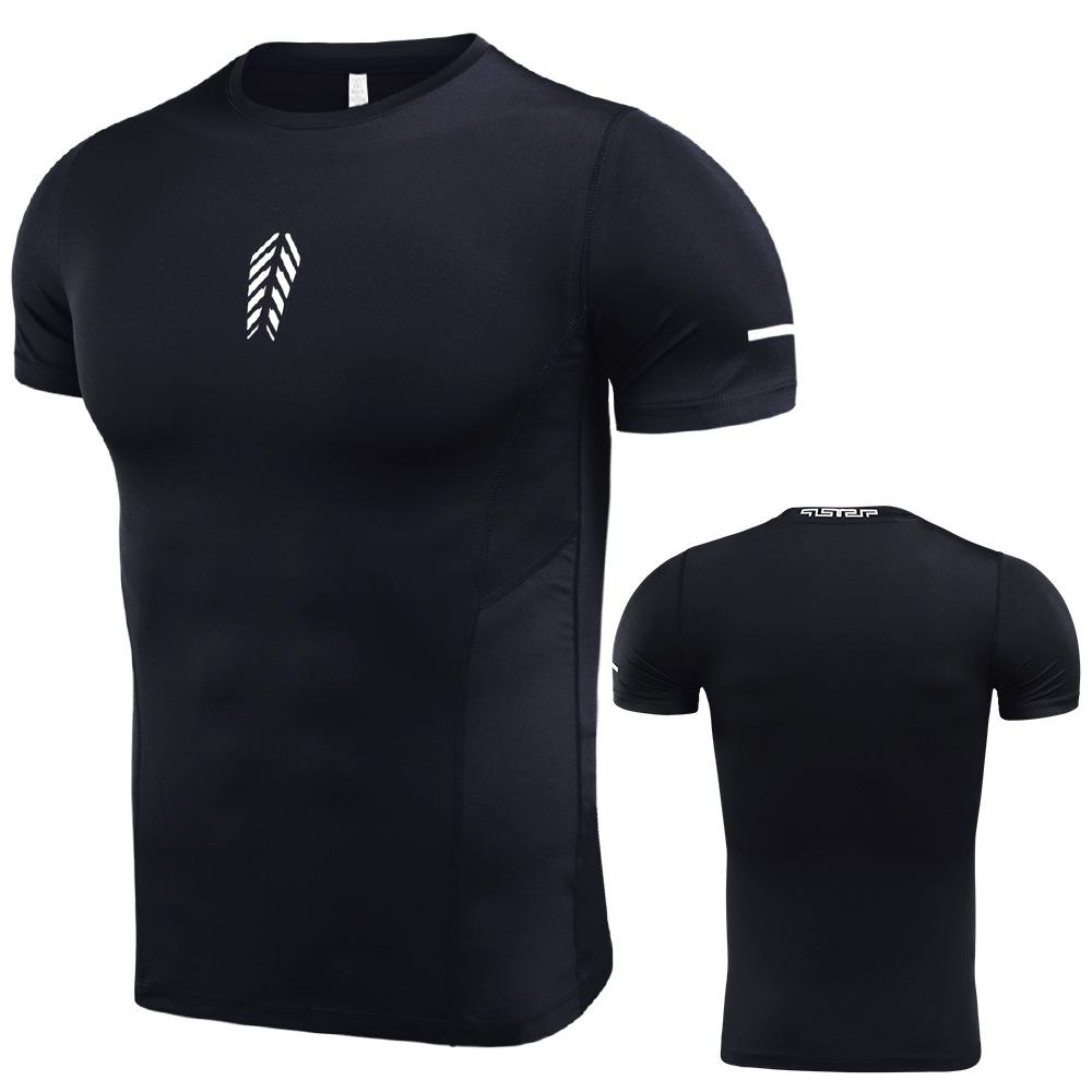 Men's Fitness T Shirts Summer Quick Dry Stretch Short Sleeve Tops Basketball Running Sports Tee
