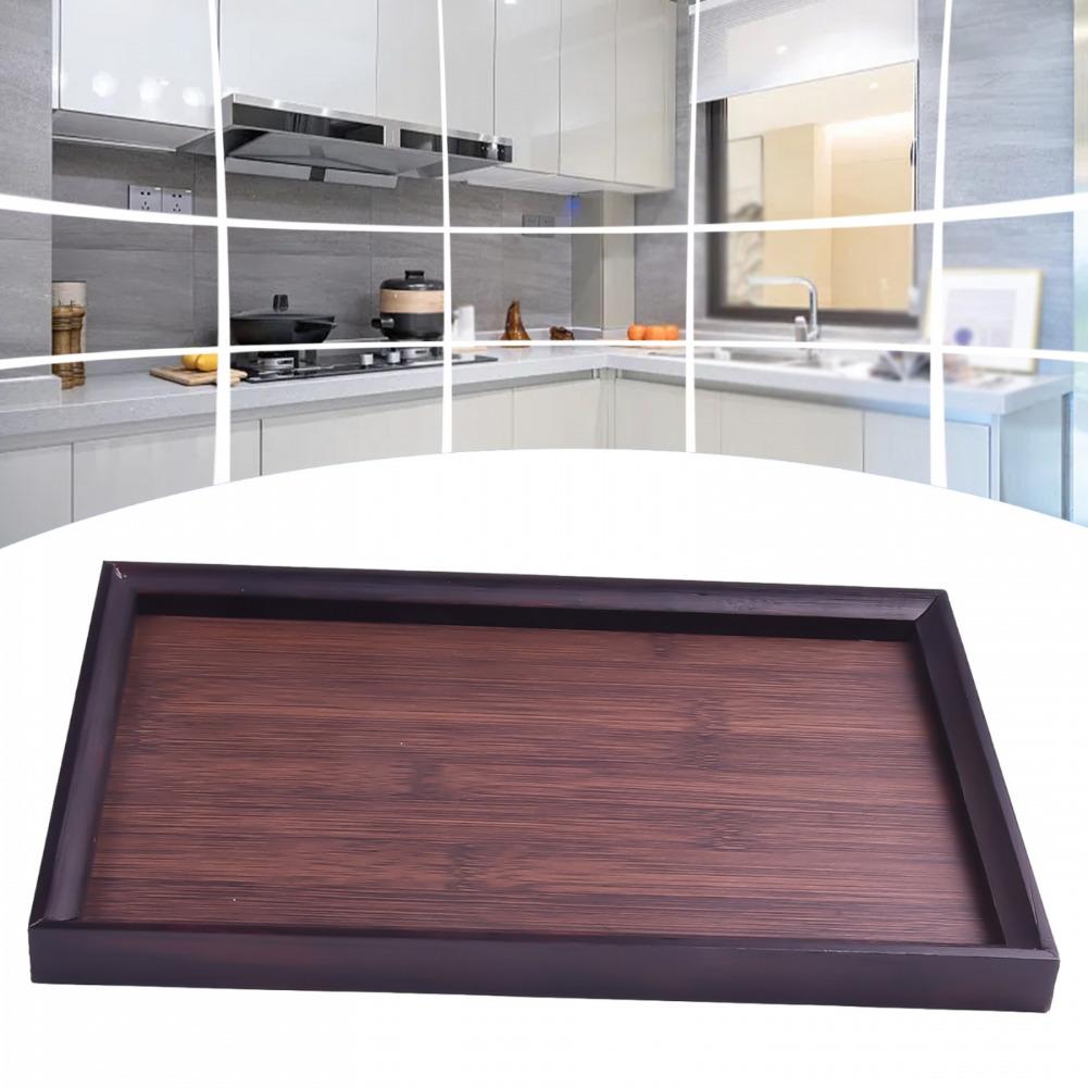 Wood Serving Tray Tableware Food Tray Rectangular Food Platter with Edge for Home Decor, Food, Vegetables, Fruit