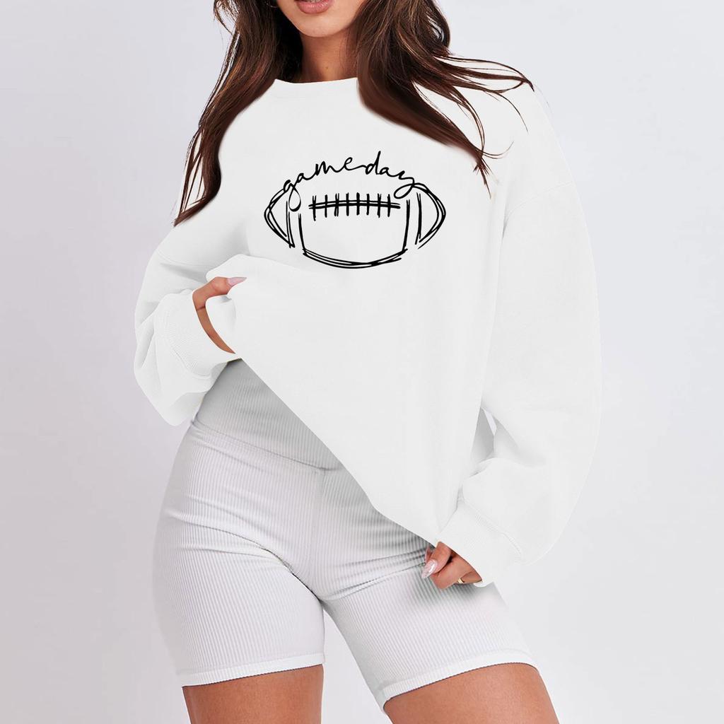 Женская повседневная мода с длинным рукавом и принтом, с круглым вырезом, свободная толстовка