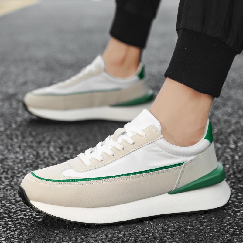 Мода 2024 лето и осень новые низкие кеды на платформе на шнуровке повседневные однотонные кеды с круглым носком на клеевой подошве мужская обувь