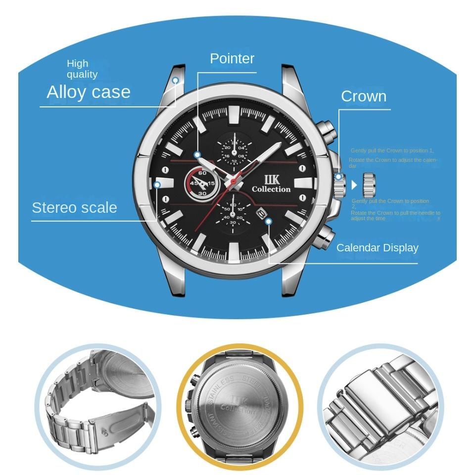 IIK Новые мужские часы, крутые часы с циферблатом для спортивных автомобилей