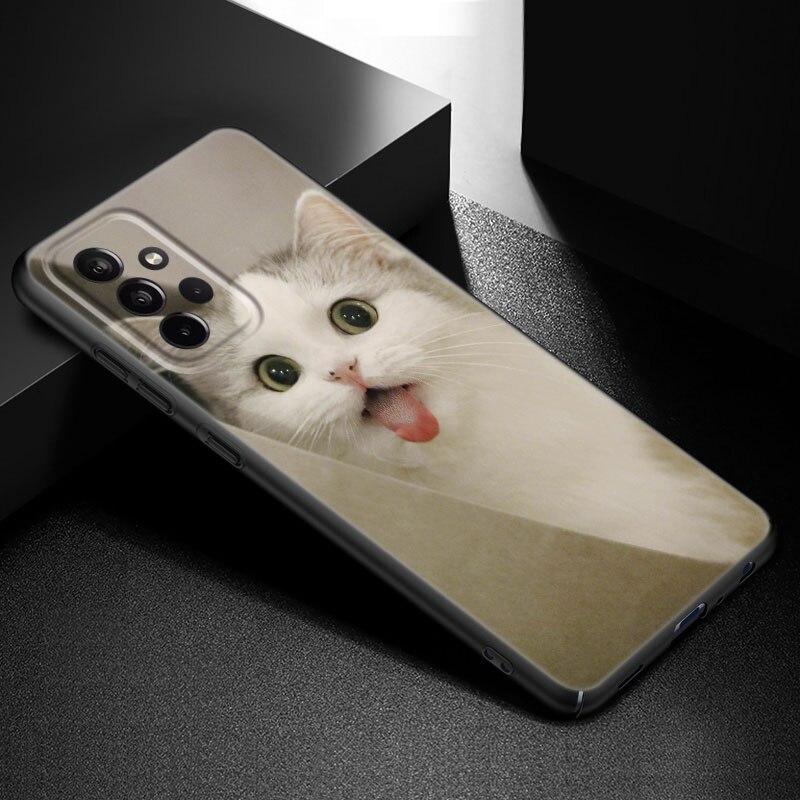 Милый кавайный чехол для телефона с котенком и кошкой для Samsung Galaxy A21 A30 A50 A52 S A13 A22 A32 A33 A53 A73 5G A11 A12 A31 A51 A70 A71 A72