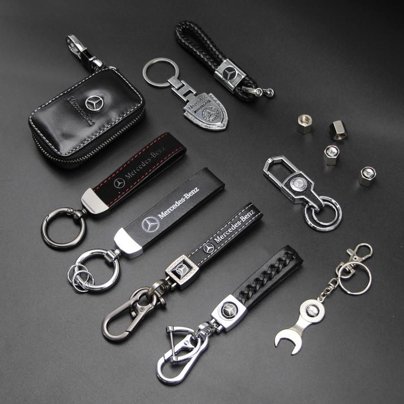 JYJWX1 3D Металл ПУ Кожа Брелок Эмблема Логотип для Mercedes-Benz W205 C180 C200 C260 C300 W108 W124 W126 W140 W168 W169 W176 Авто Аксессуары