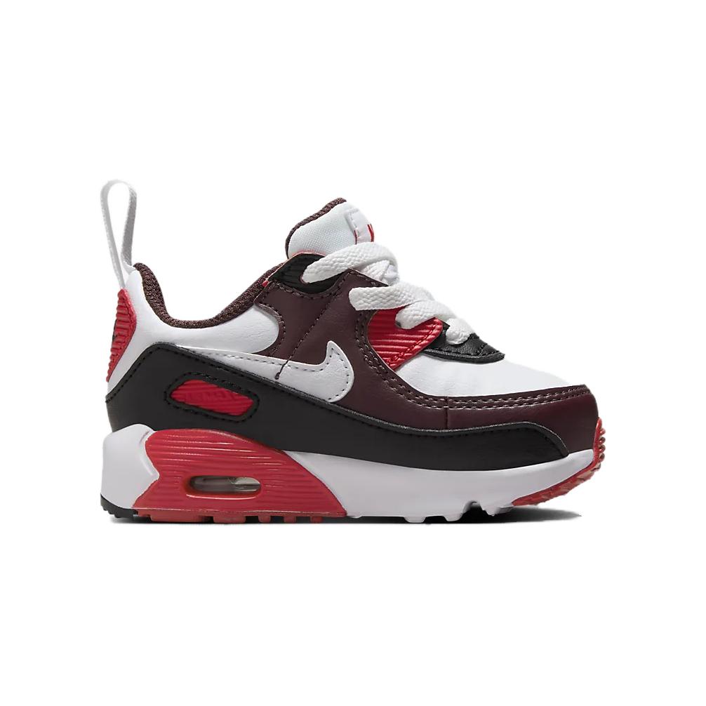 Nike Air Max 90 EasyOn TD Burgundy Crush University Red Baby Sneakers Black White HF6359-600