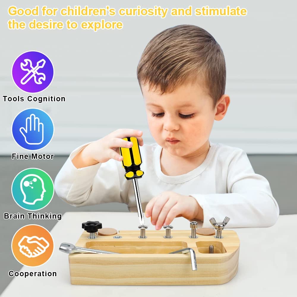 10 шт. детский набор деревянных отверток Монтессори, настоящие инструменты для детей, обучающая сенсорная обучающая игрушка для базовых навыков для детей ясельного возраста дошкольного возраста