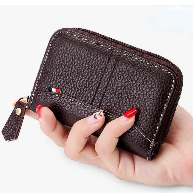 2021 модный мужской кошелек из натуральной кожи, визитница, женский чехол для кредитных карт, унисекс, повседневный мини-кошелек на молнии, портмоне для монет