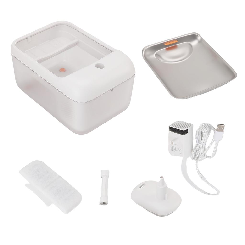 Фонтан для воды для кошек 4,5 л большой емкости, подключаемый, тихий, миска из нержавеющей стали, автоматическая поилка для домашних животных