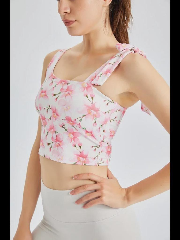 Новый стильный спортивный бюстгальтер для йоги с принтом феи: Женский топ для фитнеса и бега в стиле майки с ремешком и нагрудной накладкой