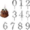 Number 0-9 Metal Number Candle Holders Reusable Cake Candlestick  Holiday Decoration