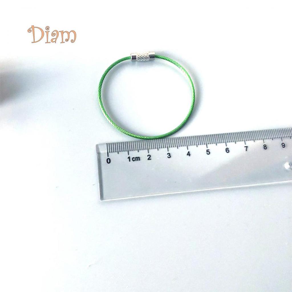 GQ 5/10Pcs Durable Steel Wire Rope Ring Connector Keychain Key Holder Hanging Cable
