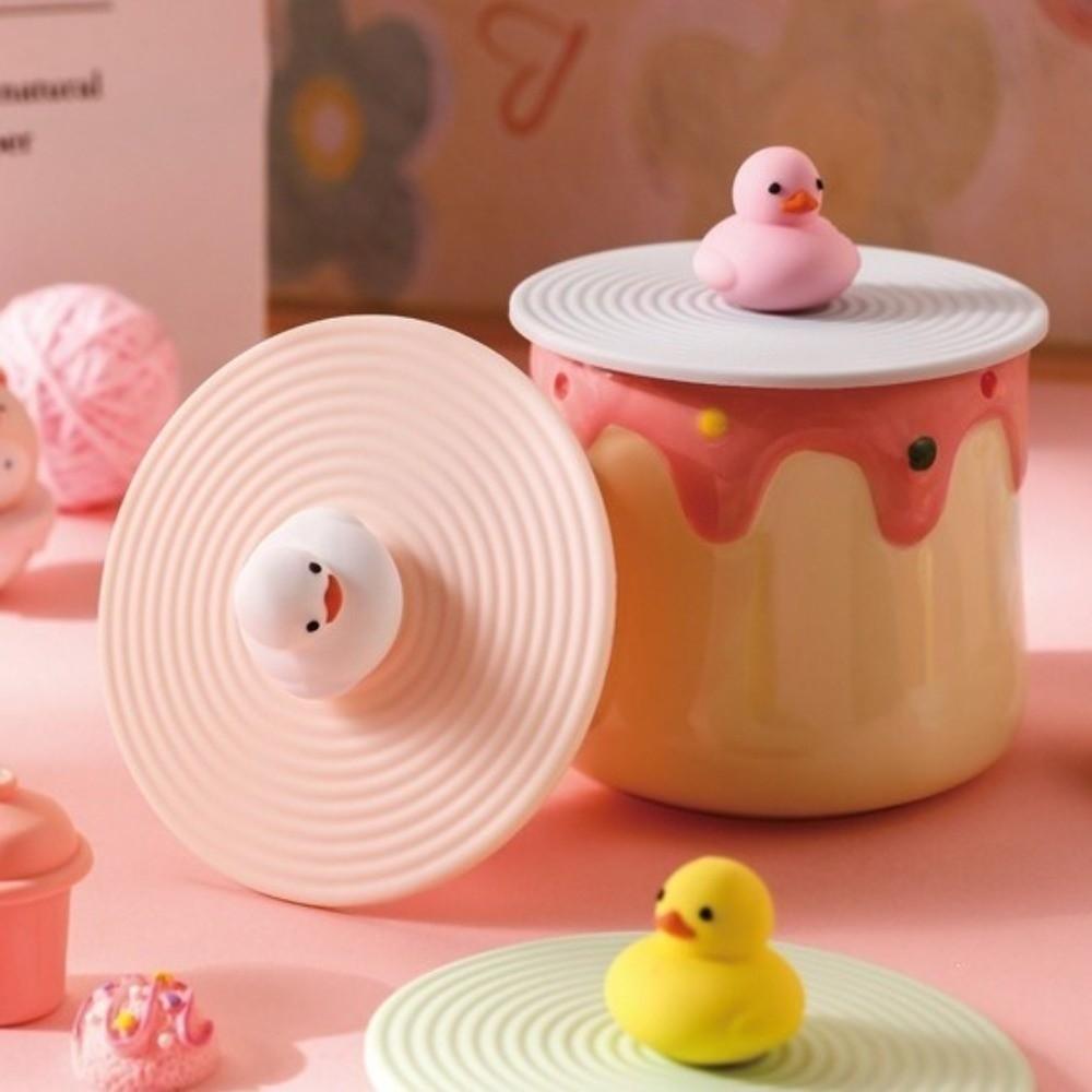 2PCS Dustproof Silicone Cup Lid Duck-shaped Tea Cup Lid Universal Mug Sealed Cap or Coffee Cup