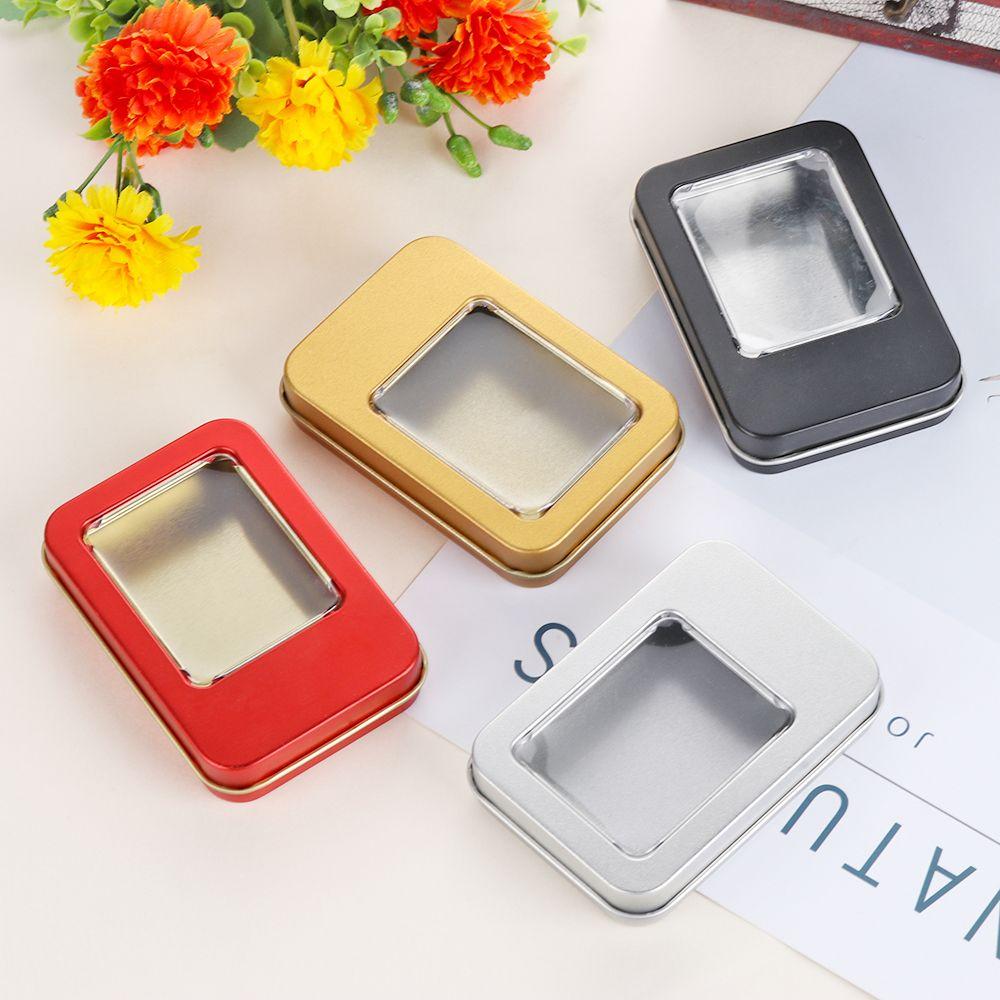 Rectangular Candy Coin Key Storage Boxes Jewelry Dampproof Containers Metal Tin Can Box
