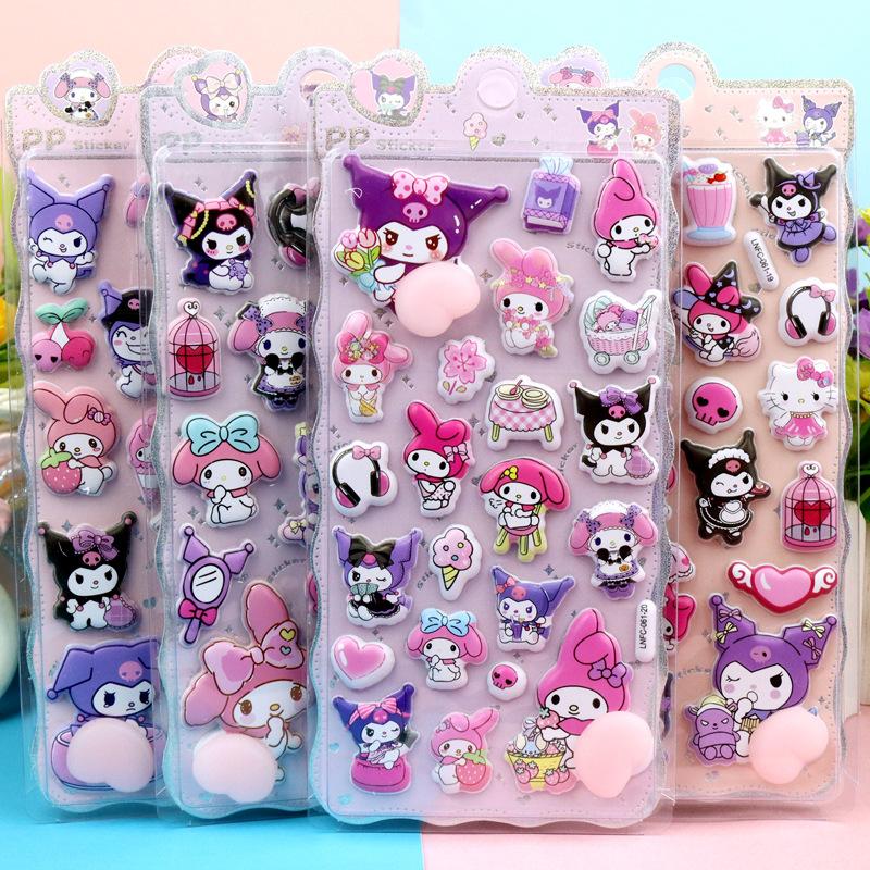 1Pcs Kawaii Sanrio Hello Kitty Soft Puffy Butt 3D Stickers DIY Laptop Scrapbook Phone Case Decor Decals Decompression Gifts