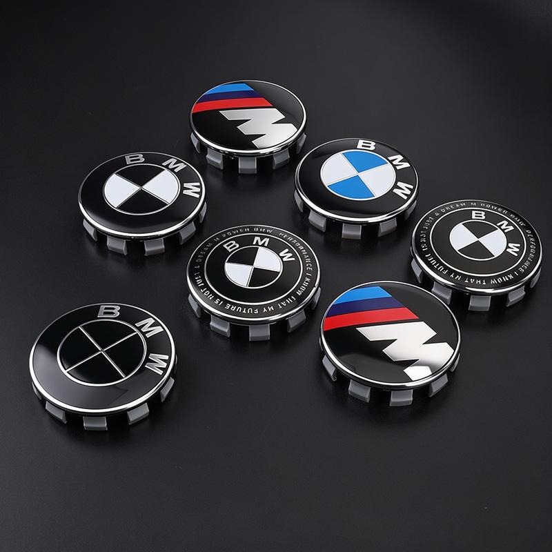 DECW8 4Pc 68mm 56mm Wheel Center Caps Emblem Badge 50th Anniversary For BMW E39 E46 E90 E60 E87 E53 F10 F20 F30 M X3 X5 X6 Accessories