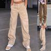 Womens Baggy Cargo Pants Streetwear Hip Hop Joggers Sweatpants  Casual Loose Wide Leg Trousers