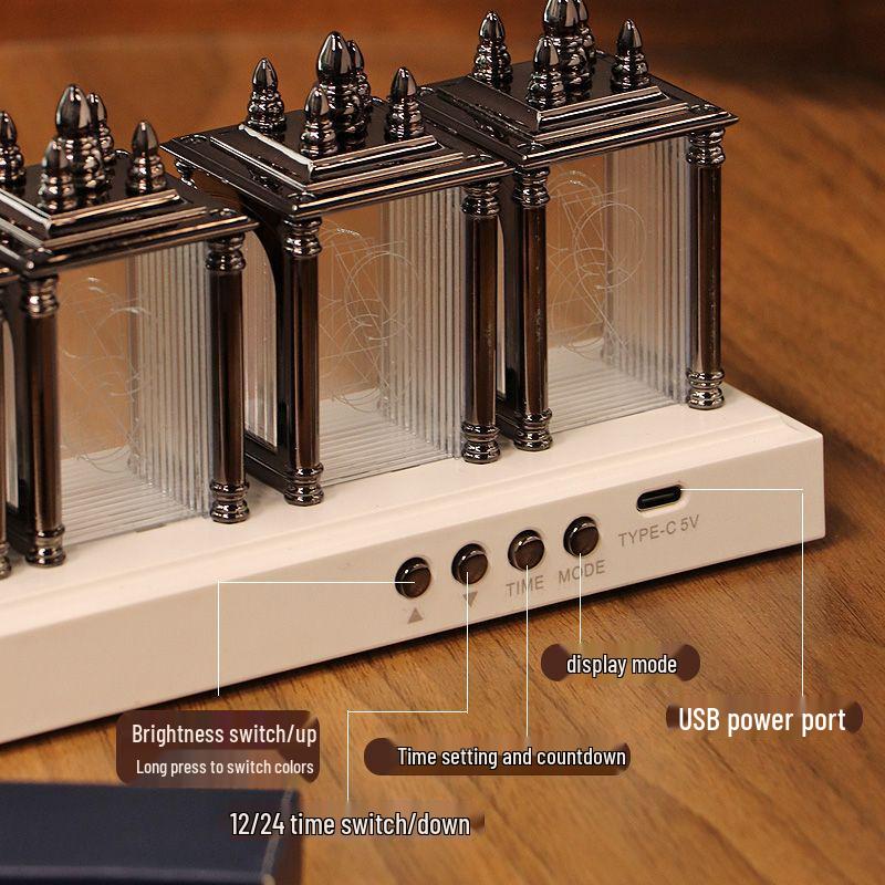 RGB Симулированные лампы Никси Настольные часы - DIY Украшение для игровой комнаты
