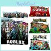 Высококачественное постельное белье с мультяшными персонажами Roblox и Minecraft, с цифровой печатью, мягкое и уютное, белого цвета