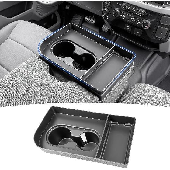 Console Organizer Tray Cup Holder Fits for -2025 Ford F150 & -2026 F250 F350 F450 F550 40/20/40 Jump Seat Center Console Storage Cup Holder ert for