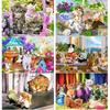 New 5D DIY Diamond Painting Cat Flower Diamond Embroidery Animal Cross Stitch Full Round Drill Home Decor Manual Art Gift