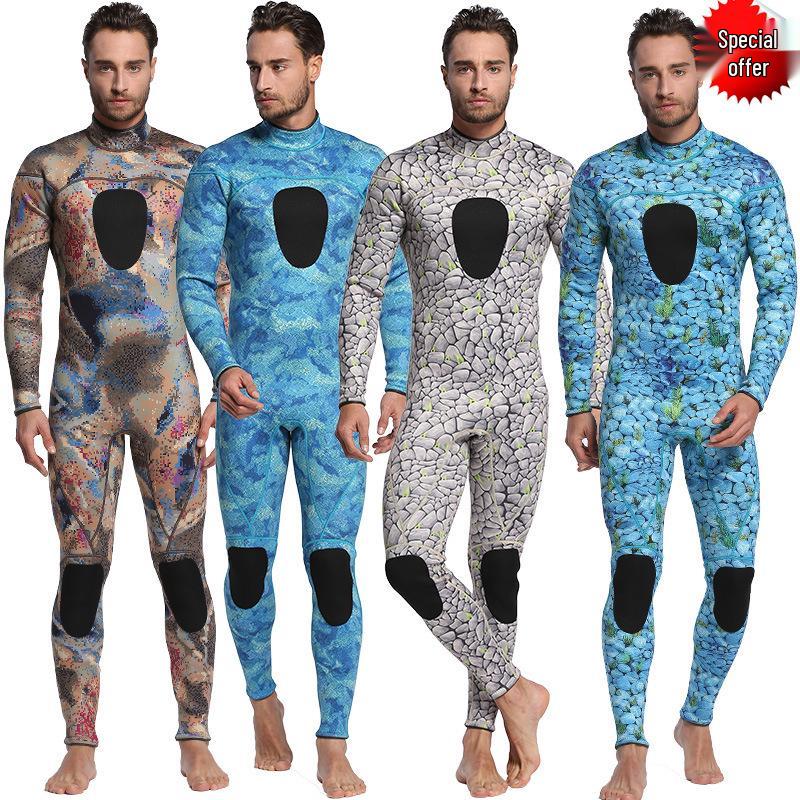 Neoprene 3MM Camouflage Diving Wetsuit - Warm, Cold-Proof One-Piece Surf Suit