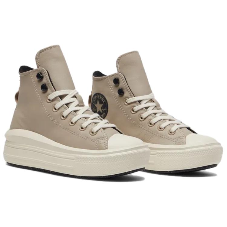 Converse Chuck Taylor Move Comfortable Versatile Non-Slip Durable High-Top Skate Shoes Women Sneaker Beige A07942C