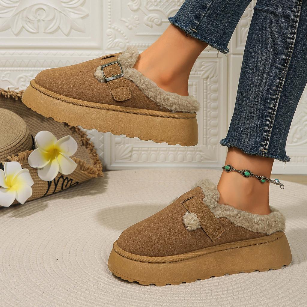 Модные утепленные зимние сапоги женские слипоны в римском стиле на резиновой подошве с длинным плюшевым утеплителем внутри, толстые зимние ботинки для женщин