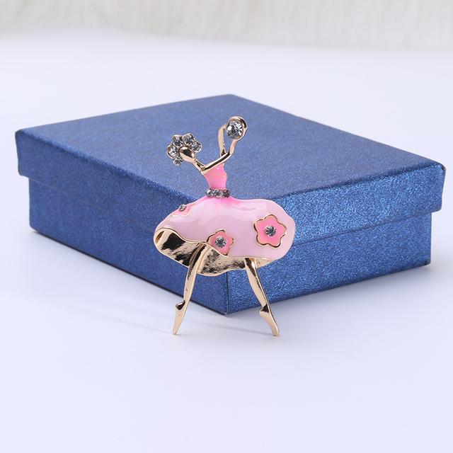 Модная милая изысканная балетная брошь для подружки с кристаллами и стразами, стеклянные броши, булавка для женщин, аксессуар для свадебного платья