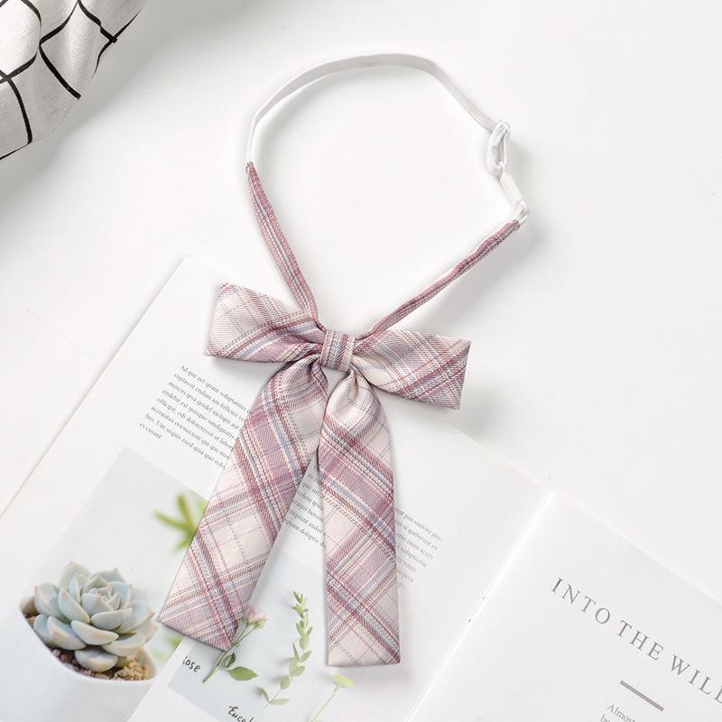 JK Bow Tie for Women, Japanese Uniform Shirt, College Style Student Plaid Tie, Men's Free Ribbon Accessories