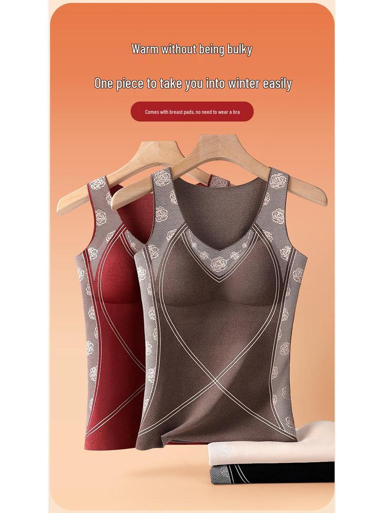 Women's 7A Antibacterial Thermal Shaping Vest with Chest Pad - Autumn/Winter Warmth
