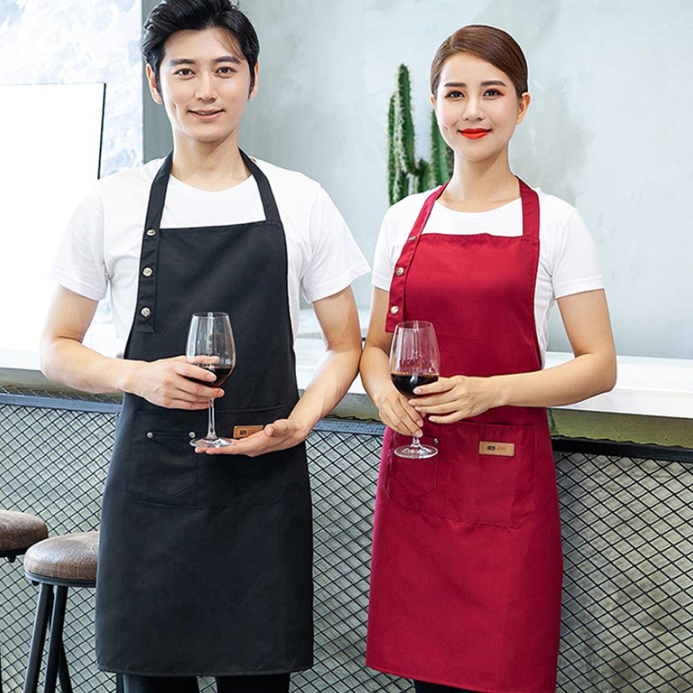 Cooking Baking Kitchen Accessory For Woman Men Chef Waiter Cafe Shop BBQ Hairdresser Canvas Kitchen Apron With Pocket