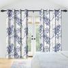2Pcs Floral Botanical Print Curtains Natural Flowers Farmhouse Drapes Living Room Bedroom Kitchen Decoration Blackout Curtains