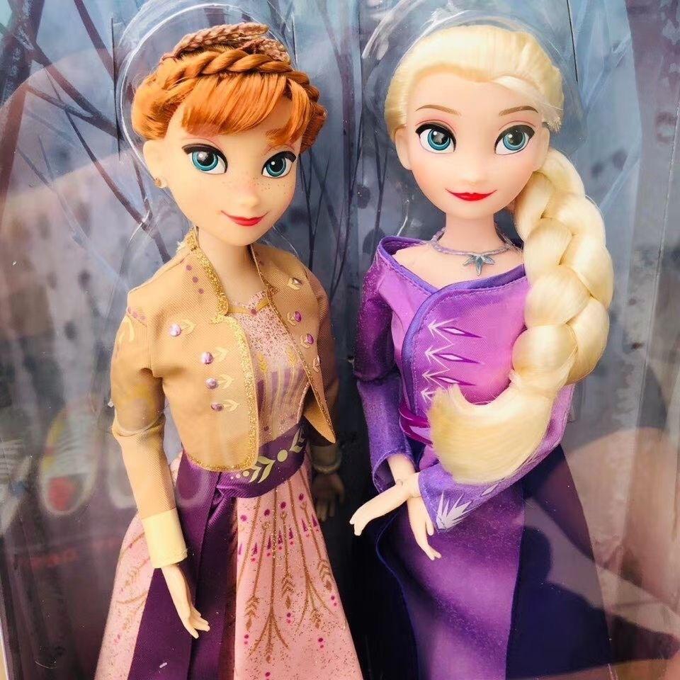 Frozen 2 Elsa & Anna Doll Set, Winter Queen Coronation Articulated Posable Figures, Birthday Toy for Girls