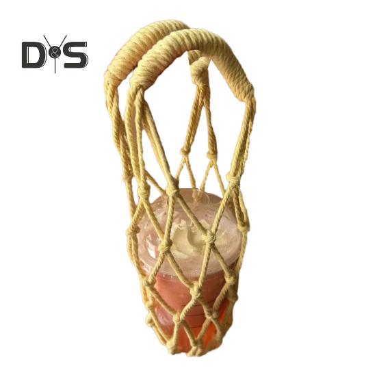 Сумка-слинг ручной работы, многоразовый держатель для кофейных чашек, переноска для холодного заваривания чая, декоративные чехлы для чашек с водой