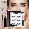 Magnetic Eyelashes Natural False Lashes 3D Mink Repeated Use Eyelashes Waterproof Liquid Eyeliner With Tweezer Makeup Set