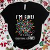 Футболка унисекс с рождественскими огнями WoUnisex I'm Fine Everything Is Fine Print Y2k Tops Aesthetic Tshirt Harajuku Fashion Female Clothing