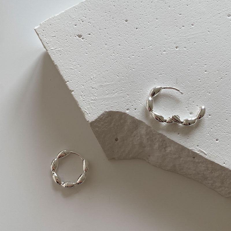 ANENJIERY маленькие серьги-кольца в форме фасоли для женщин, модные универсальные серьги в стиле ретро, ​​ювелирные изделия для вечеринки, помолвки