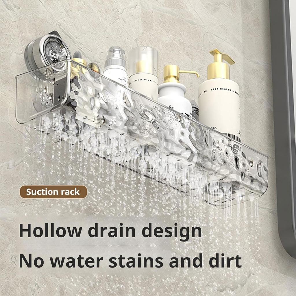 Прозрачная настенная полка для хранения без сверления, съемная треугольная и прямоугольная корзина для ванной комнаты, крепящаяся на стену.