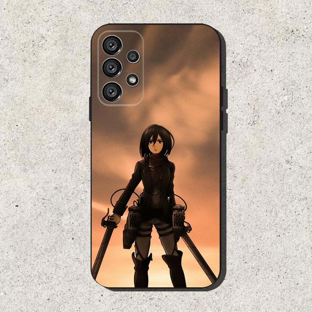 Чехол для телефона Attack on T-Titan Mikasa для Samsung S25, S24, S21, S22, S23, S30, Ultra, S20, Plus, Fe, Lite, Note, 10, 9, 5G Черный