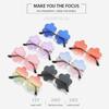 Party Favor Rimless Snowflakes Shades Photo Glasses Fashion Sun Glasses Flower Lens Sunglasses