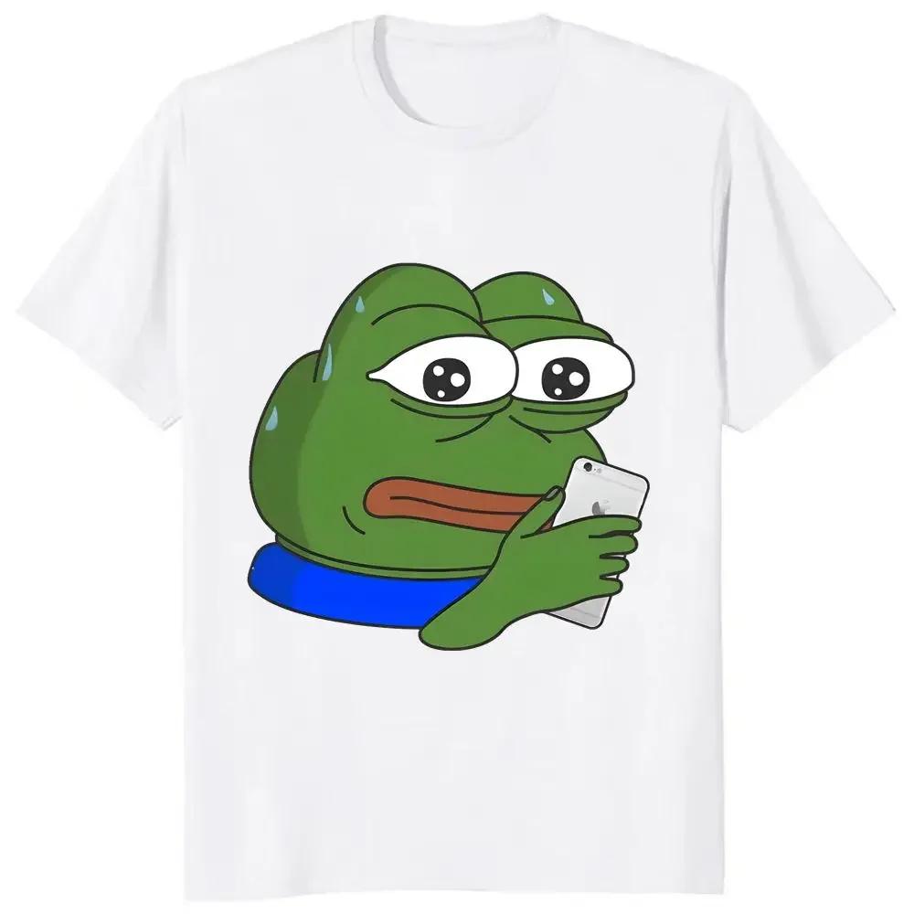 Pepe the Frog Frog-print shirt paired with funny memes for a casual and stylish unisex T-shirt