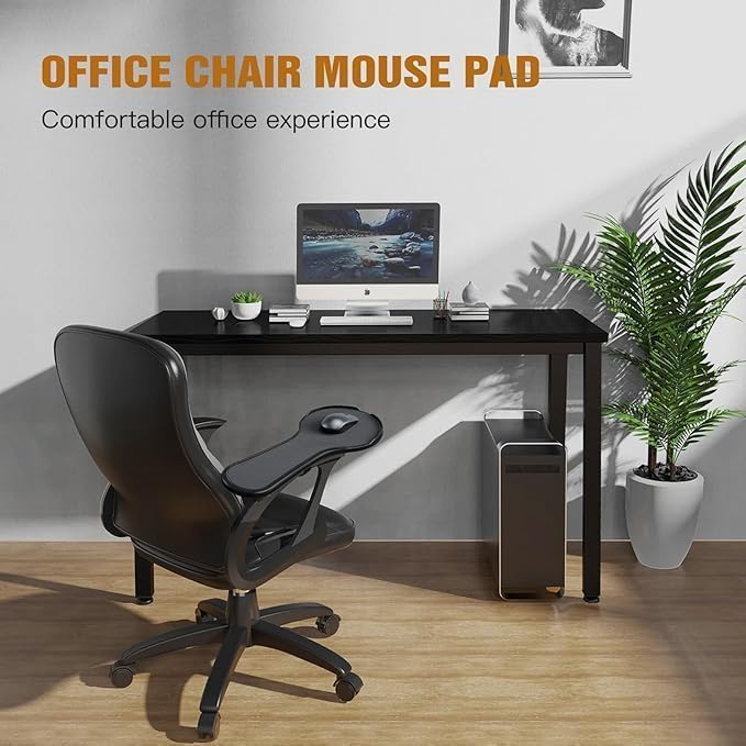 Подлокотник Крепление для мыши Платформа-лоток для удлинения мыши с эргономичной регулируемой подставкой для мыши, бортик против падения, (черный)