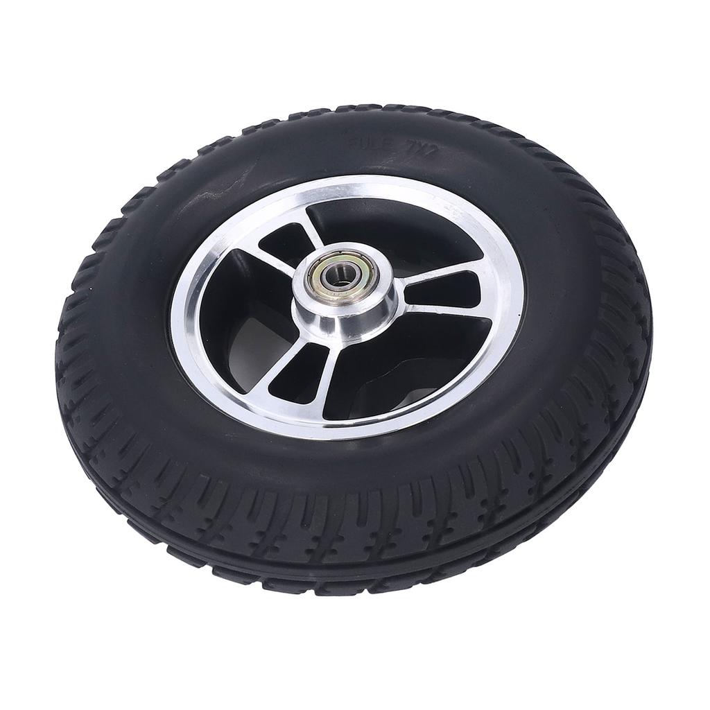 Wheelchair Wheel PU Wheel Alloy Steel Hub Anti Skid Walker Tire Replacement for Cart 7in