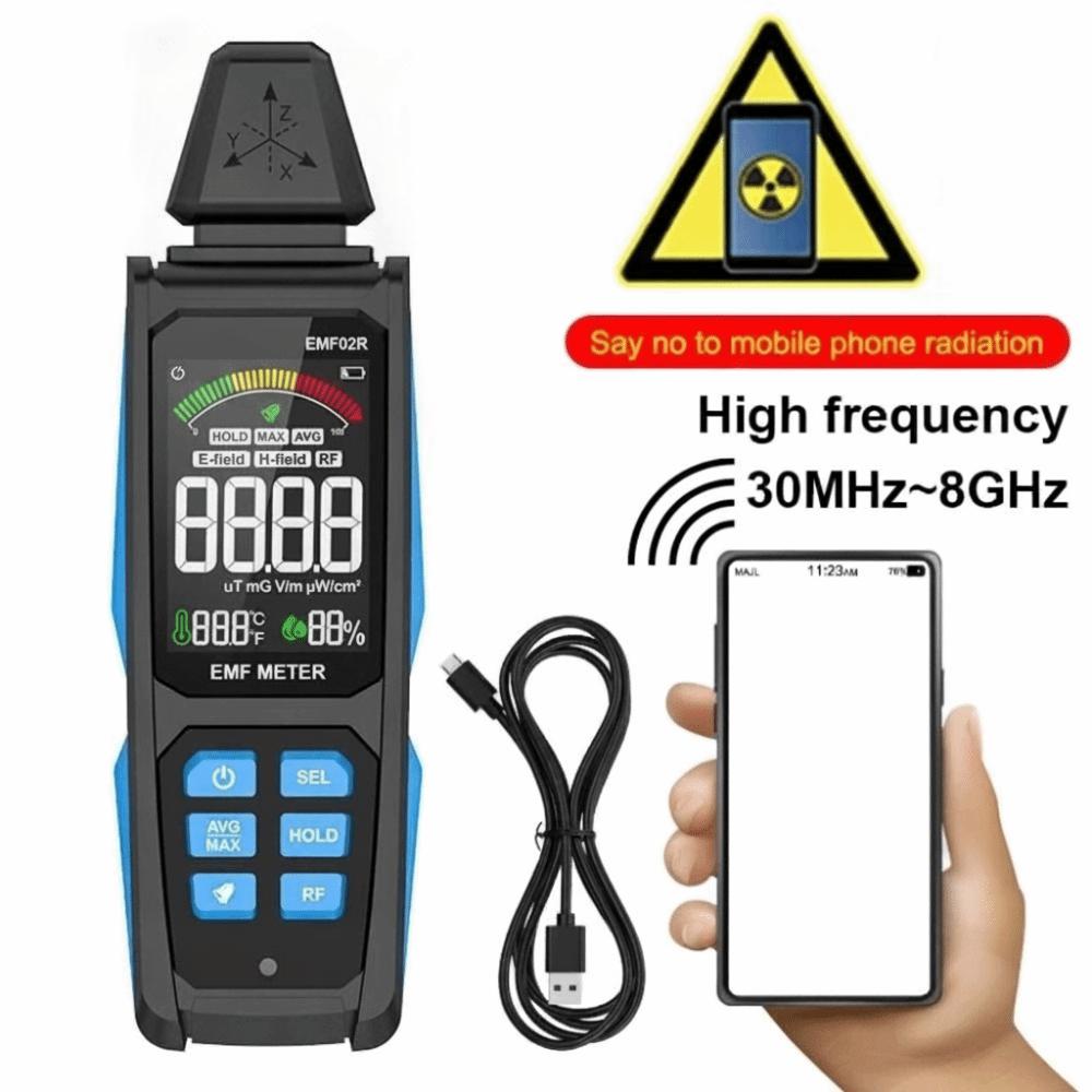 High Precision Electromagnetic Field Radiation Tester 30Mhz-8GHz EMF Gauss Meter  Household