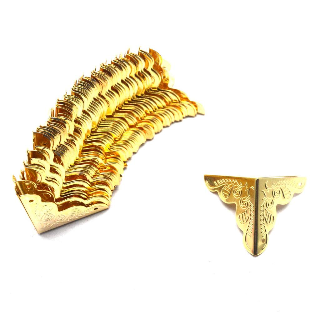 12Pcs Metal Box Corner Protector Triangle Antique Bronze Decorative Box Edge Safety Guard with Screws for Furniture Jewelry Box