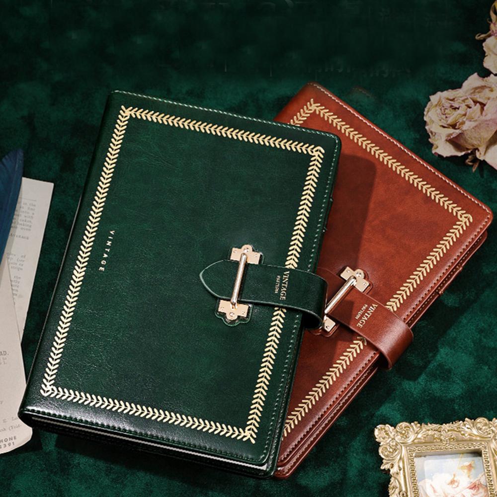 (Логотип можно выгравировать) Кожаная пряжка для блокнота А5, блокнот на руку, утолщенный студенческий дневник, блокнот, записная книжка, сменные внутренние страницы.