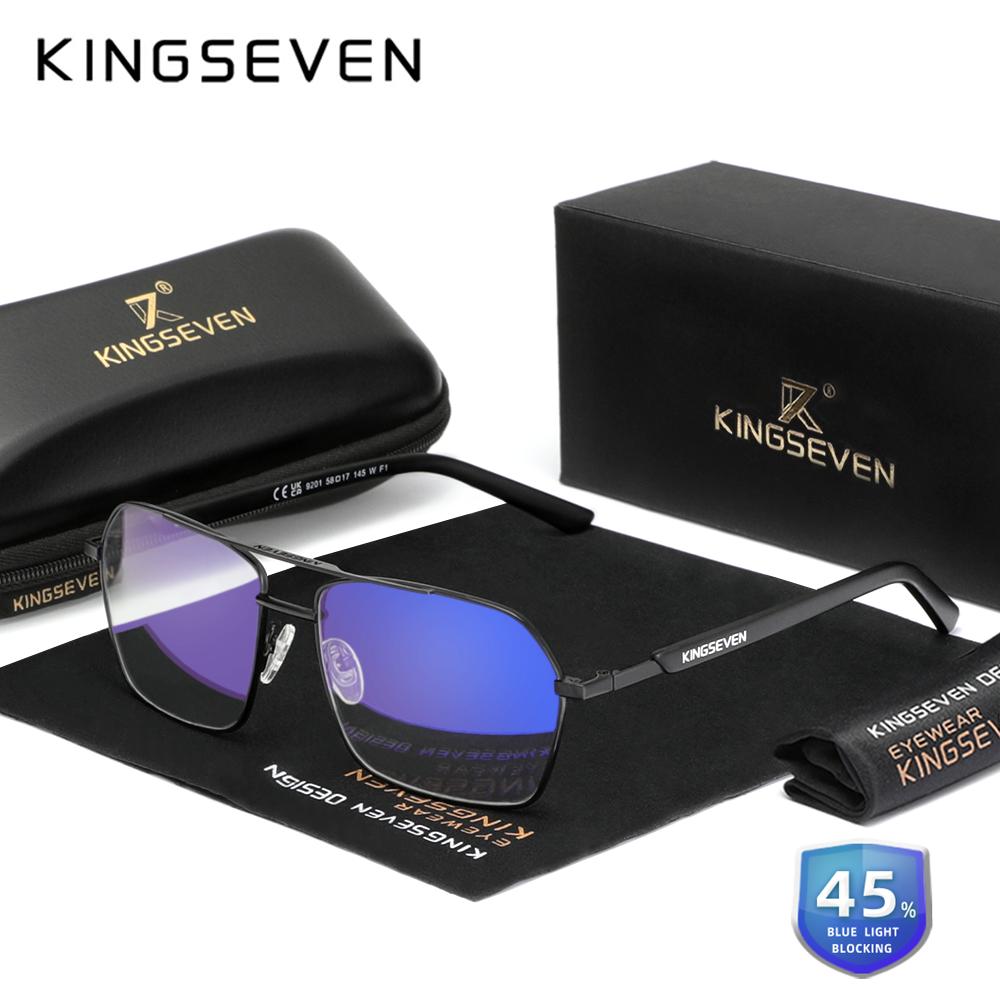 KINGSEVEN Прямоугольные очки с защитой от синего света для мужчин и женщин, телефонов, компьютеров, блокирующие синий свет, сверхлегкие аксессуары для очков